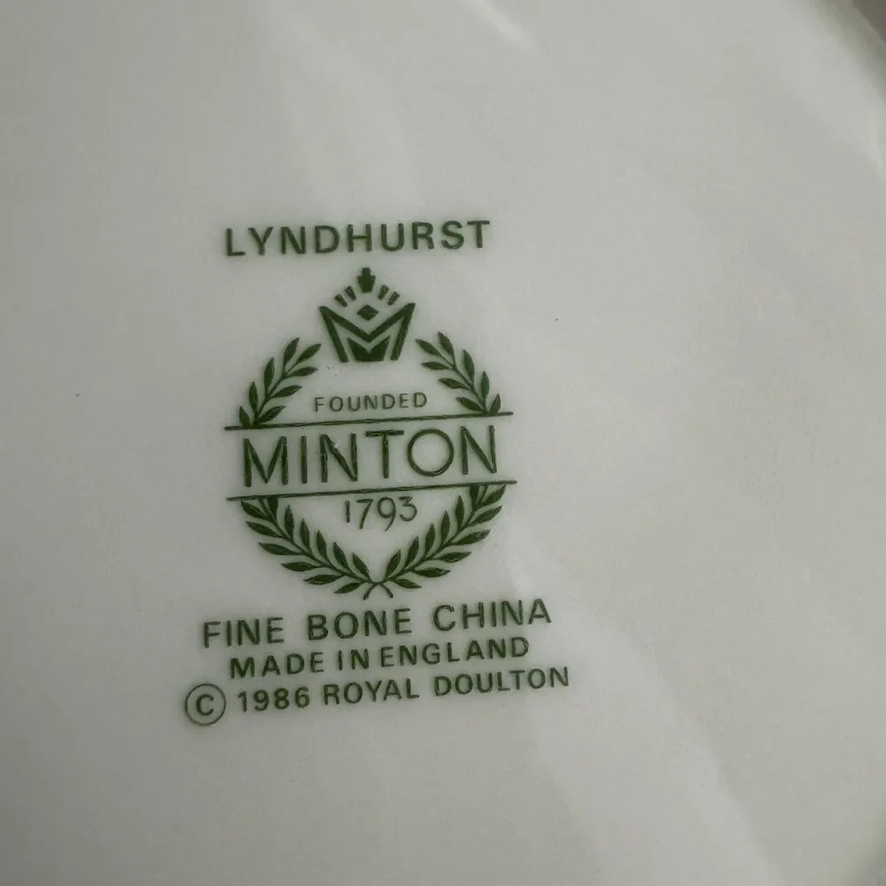 Minton Lyndhurst 4 Rimmed Soup Bowls Royal Doulton England 1986 Bone China